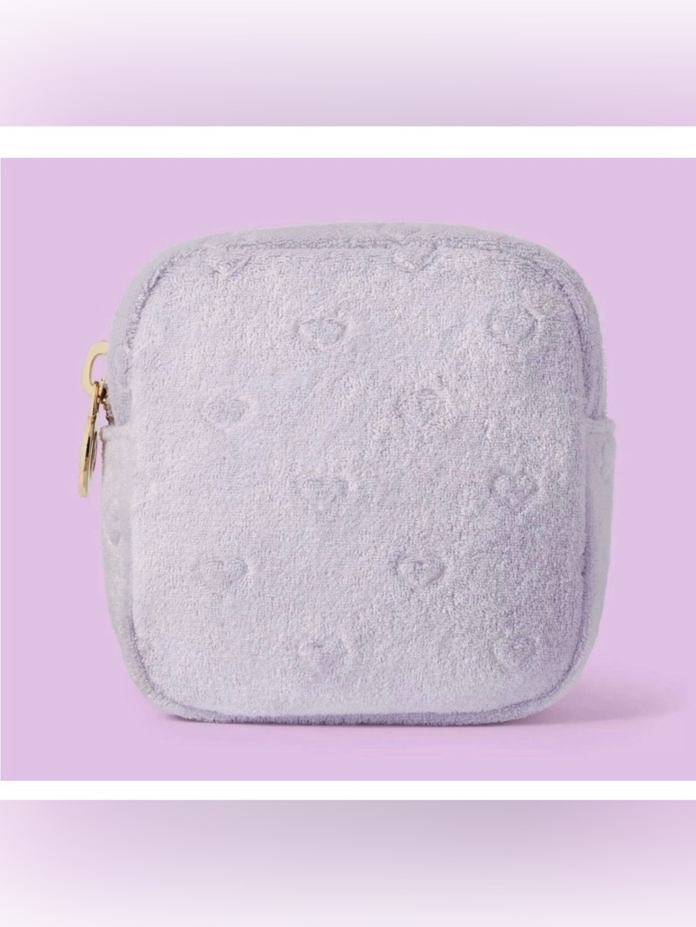 Stoney Clover Lane x Target Lilac Terry Cloth Cosmetic Case with Gold Zipper